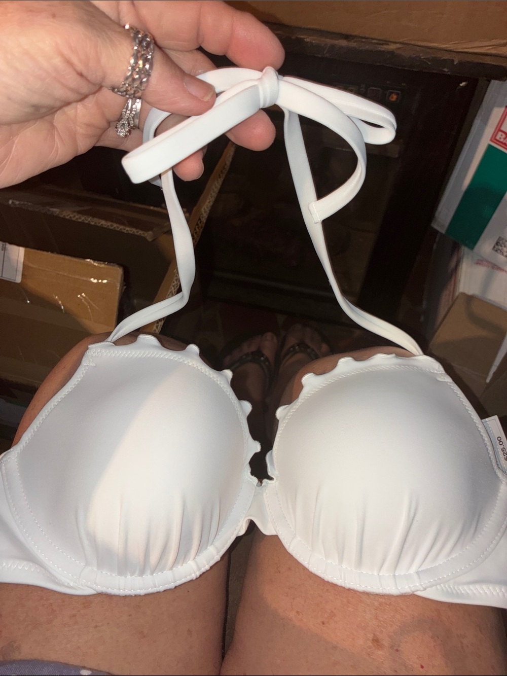 Shade & Shore White Halter Push-Up Bra